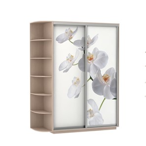 Шкаф Экспресс 1900x600x2200, со стеллажом, Орхидея белая/дуб молочный в Симферополе