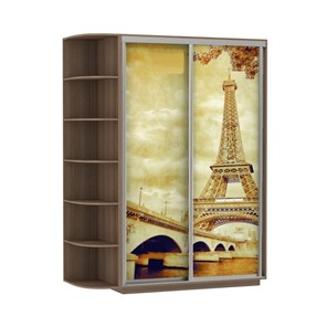 Шкаф двухдверный Экспресс 1700x600x2200, со стеллажом, Париж/шимо темный в Симферополе