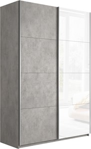Шкаф Прайм (ДСП/Белое стекло) 1200x570x2300, бетон в Симферополе