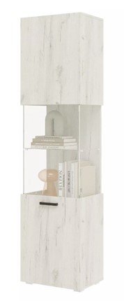 Пенал со стеклом Алтея Дуб крафт белый в Симферополе - изображение