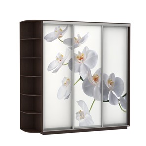 Шкаф Экспресс со стеллажом, 2700х600х2400, Орхидея белая/венге в Симферополе