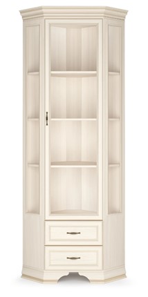 Угловой шкаф-витрина Сиена, Бодега белый / патина золото в Симферополе - изображение