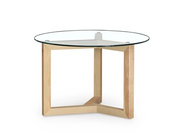 Столик круглый Оникс-8, Натуральный массив/Прозрачное стекло в Симферополе