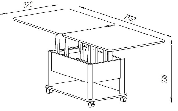 Складной стол-трансформер Дебют-3, серый/белый в Симферополе - изображение 4