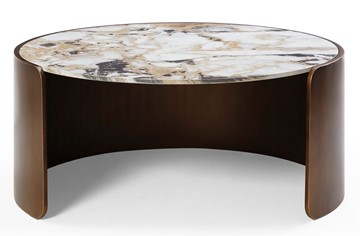 Стол круглый журнальный CT3095CL (D90) белая керамика /бронзовый в Симферополе