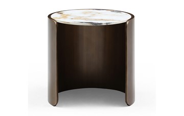 Круглый журнальный стол ET3095CI (D45) белая керамика /бронзовый в Симферополе