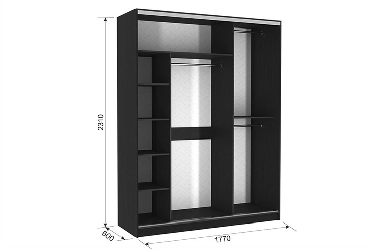 Шкаф 3-х дверный Бассо 5-600, венге в Симферополе - изображение 2