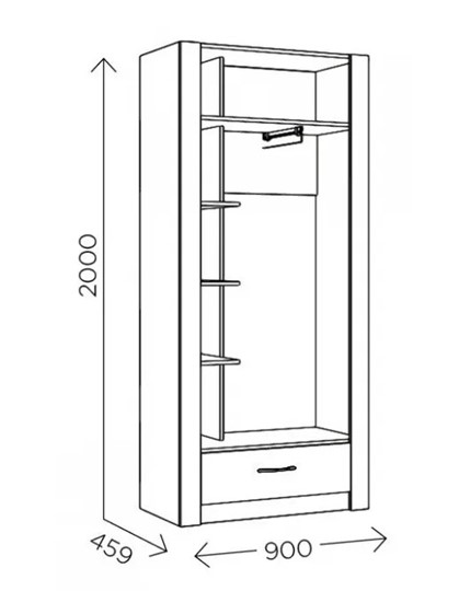 Шкаф гардеробный Ева 5 М1 дуб ирландский/белый матовый в Симферополе - изображение 2