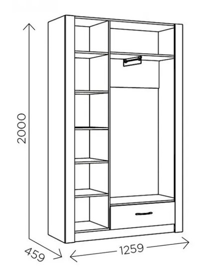 Шкаф гардеробный Ева 5 М2 дуб ирландский/белый матовый в Симферополе - изображение 2