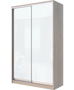 Шкаф 2-х дверный Хит-22-17-22 с цветным стеклом, белое №10, Дуб сонома в Симферополе