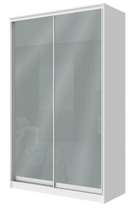 Шкаф 2-х дверный Хит-22-4-12/2-22 с цветным стеклом, средне-серый 074, Белый в Симферополе