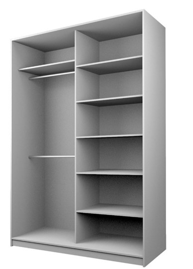 Шкаф 2-х створчатый MAX МШ-25-6-18-22, Профиль Серебро/Цвет Белый/Oracal Черный в Симферополе - изображение 1