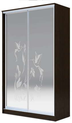 Шкаф 2-х дверный 2300х1200х620 два зеркала, "Колибри" ХИТ 23-12-66-03 Венге Аруба в Симферополе - изображение