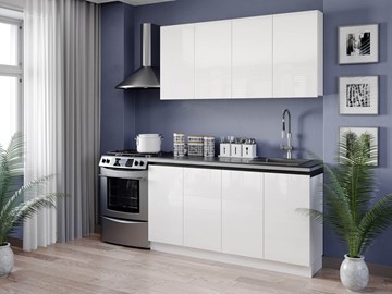 Модульный кухонный гарнитур Шервуд 2200 (Белый/Белый глянец) в Симферополе