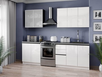 Модульный кухонный гарнитур Шервуд 2600 (Белый/Белый глянец) в Симферополе