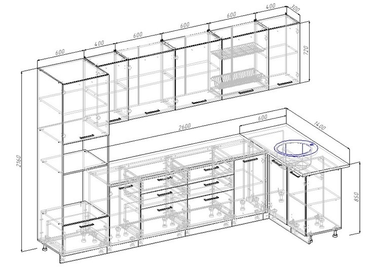 Кухонный угловой гарнитур Антрацит-3200х1400 в Симферополе - изображение 1