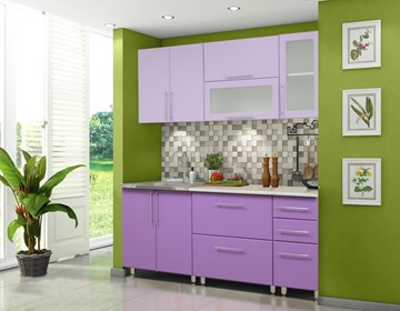 Модульная кухня Мыло 224 2000х718, цвет Фиолет/Пастель фиолет в Симферополе
