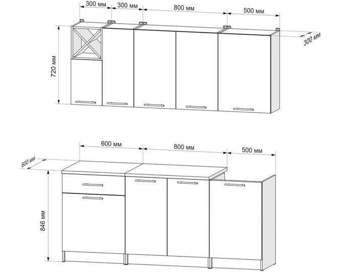 Гарнитур кухонный Глория 1,9 м (Дуб Сонома/Белый) в Симферополе - изображение 2