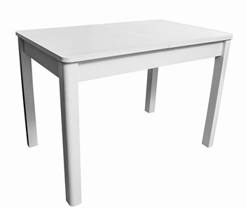 Обеденный раздвижной стол Айсберг-07 СТ1, белое ЛДСП/стекло белое/прямые массив белый в Симферополе