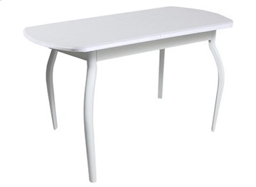 Обеденный стол ПГ-06 ЛДСП, белый ЛДСП/32 гнутые крашеные металл белый в Симферополе