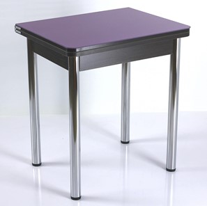 Кухонный пристенный стол СПА-02 СТ2, венге ЛДСП/стекло фиолетовый/39 прямые трубки хром в Симферополе