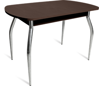 Кухонный обеденный стол ПГ-04 ЛДСП, венге ЛДСП/35 гнутые металл хром в Симферополе