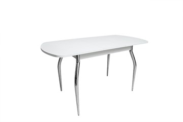 Кухонный раздвижной стол ПГ-02СТ белое/белое/крашенные фигурные в Симферополе - предосмотр 1