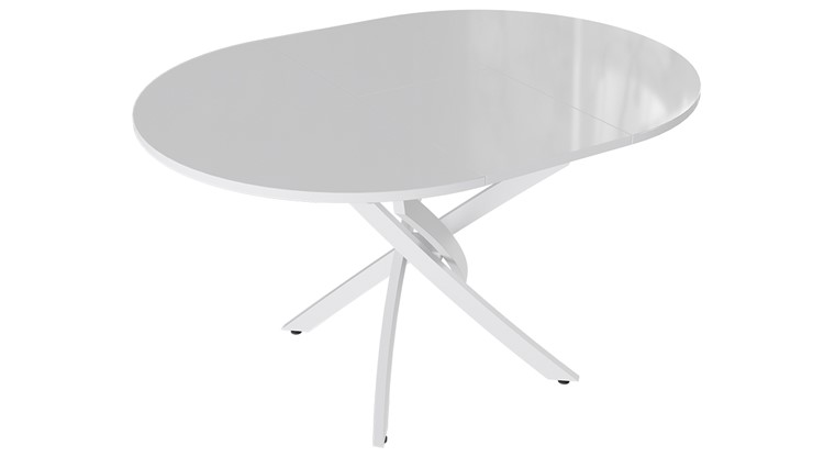 Раздвижной стол Diamond тип 3 (Белый муар/Белый глянец) в Симферополе - изображение 1