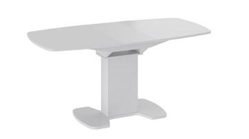 Кухонный стол раскладной Портофино (СМ(ТД)-105.02.11(1)), цвет Белый глянец/Стекло белое в Симферополе - предосмотр 1