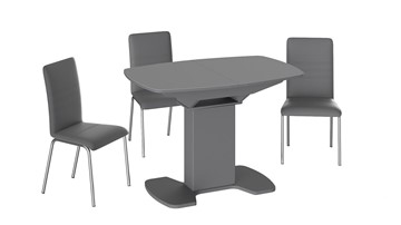 Обеденный раздвижной стол Портофино (СМ(ТД)-105.01.11(1)), цвет Серое/Стекло серое матовое LUX в Симферополе - предосмотр 2