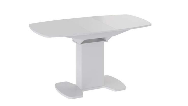 Кухонный стол раздвижной Портофино (СМ(ТД)-105.01.11(1)), цвет  Белый глянец/Стекло белое в Симферополе - изображение 2