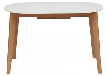 Кухонный стол раздвижной BOSCO (Боско) бук/мдф 120+30x80x75 Белый/Натуральный Бук арт.11257 в Симферополе