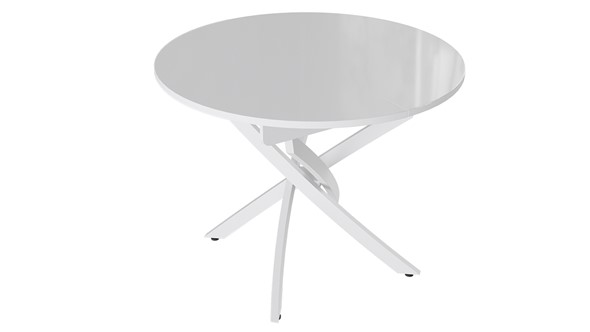 Раздвижной стол Diamond тип 3 (Белый муар/Белый глянец) в Симферополе - изображение