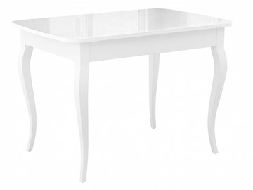 Кухонный стол раздвижной Dikline M120 Белый/стекло белое глянец/ножки MC белые в Симферополе