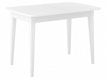Обеденный раздвижной стол Dikline M120 Белый/стекло белое сатин/ножки MM белые в Симферополе
