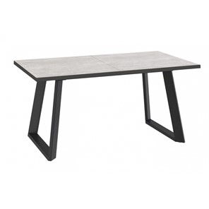 Кухонный стол раздвижной Dikline ZL140 Хромикс белый/ножки черные в Симферополе