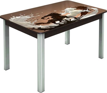 Обеденный раздвижной стол Гамбург исп.1 ноги метал. крашеные №23, Фотопечать (Кофе №18) в Симферополе