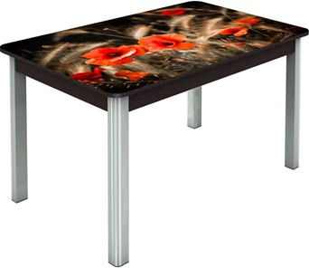 Обеденный раздвижной стол Гамбург исп.2 ноги метал. крашеные №23, Фотопечать (Цветы №38) в Симферополе