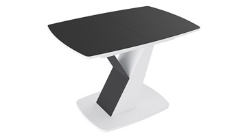 Стол раздвижной Гарда тип 1, цвет Белый/Стекло матовое черный графит в Симферополе