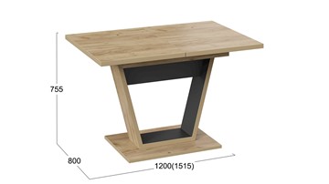 Кухонный стол раздвижной Гавана тип 1 (Дуб крафт золотой/Черный) в Симферополе - предосмотр 5