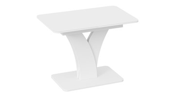 Кухонный раздвижной стол Люксембург тип 2 (Белый/Стекло белое матовое) в Симферополе