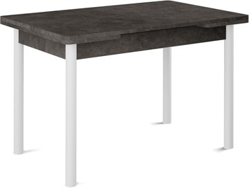 Кухонный стол раскладной Милан-1 EVO, ноги металлические белые, серый камень в Симферополе