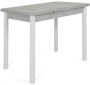 Кухонный стол раздвижной Милан-1 EVO, ноги металлические белые, светлый цемент в Симферополе