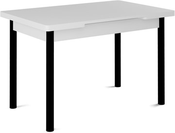 Стол раздвижной Милан-1 EVO, ноги металлические черные, белый цемент в Симферополе