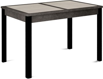 Кухонный стол раскладной Ницца-1 ПЛ (ноги черные, плитка бежевая/серый камень) в Симферополе