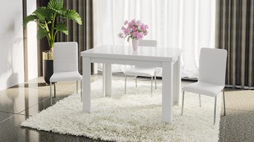 Кухонный стол раскладной Норман тип 1, цвет Белый/Стекло белый глянец в Симферополе - предосмотр 4