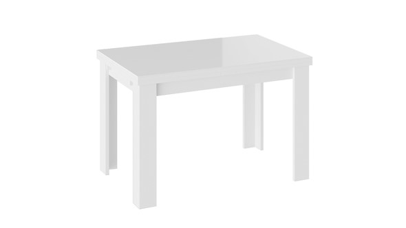 Кухонный стол раскладной Норман тип 1, цвет Белый/Стекло белый глянец в Симферополе - изображение