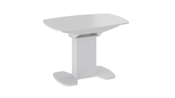 Кухонный стол раздвижной Портофино (СМ(ТД)-105.01.11(1)), цвет  Белый глянец/Стекло белое в Симферополе - изображение