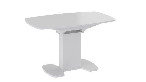 Кухонный стол раскладной Портофино (СМ(ТД)-105.02.11(1)), цвет Белый глянец/Стекло белое в Симферополе - изображение