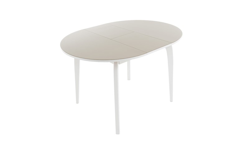 Раздвижной стол Ривьера исп. круг хром №5 (стекло белое/черный) в Симферополе - изображение 2